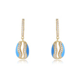 Oval shape with Zircon Silver Drop Earrings for Women